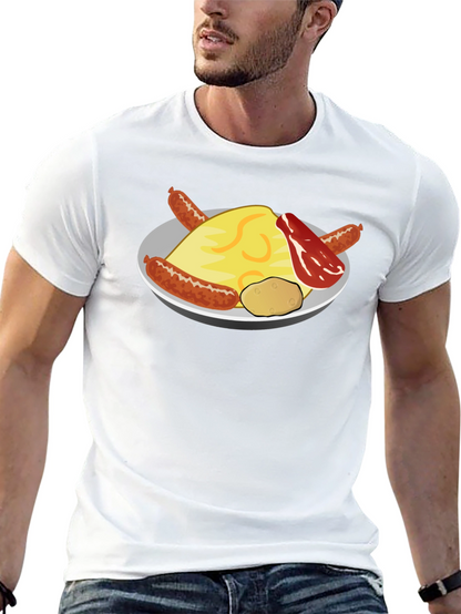 Breakfast Food Graphic T-Shirt - Sausage Bacon Egg Potato
