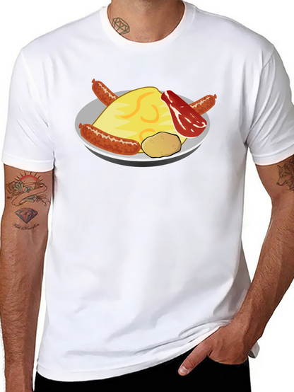 Breakfast Food Graphic T-Shirt - Sausage Bacon Egg Potato