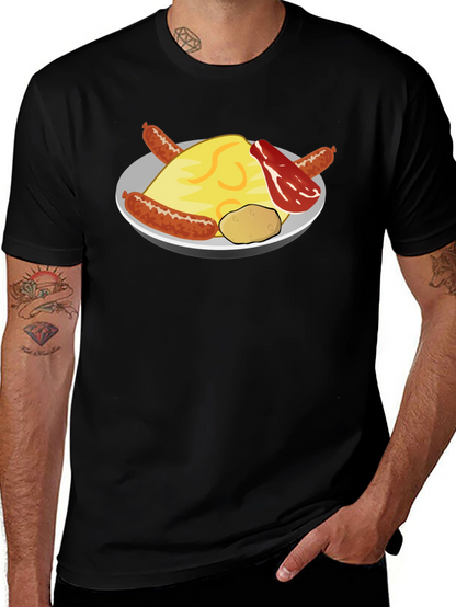 Breakfast Food Graphic T-Shirt - Sausage Bacon Egg Potato