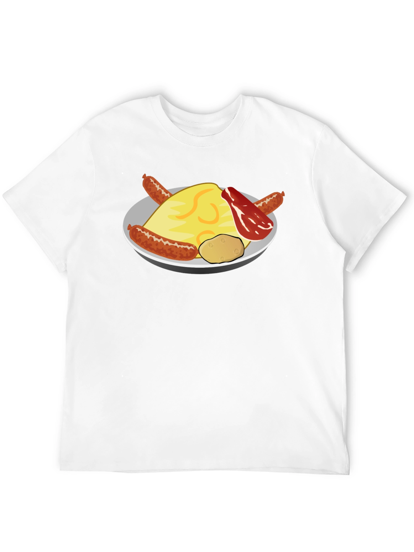 Breakfast Food Graphic T-Shirt - Sausage Bacon Egg Potato