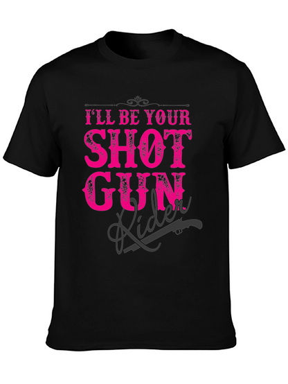 Shotgun Rider Graphic T-Shirt - Black Crew Neck Tee