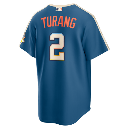 Brice Turang Milwaukee Brewers Nike 2026 City Connect Stadium Jersey - Mineral Blue