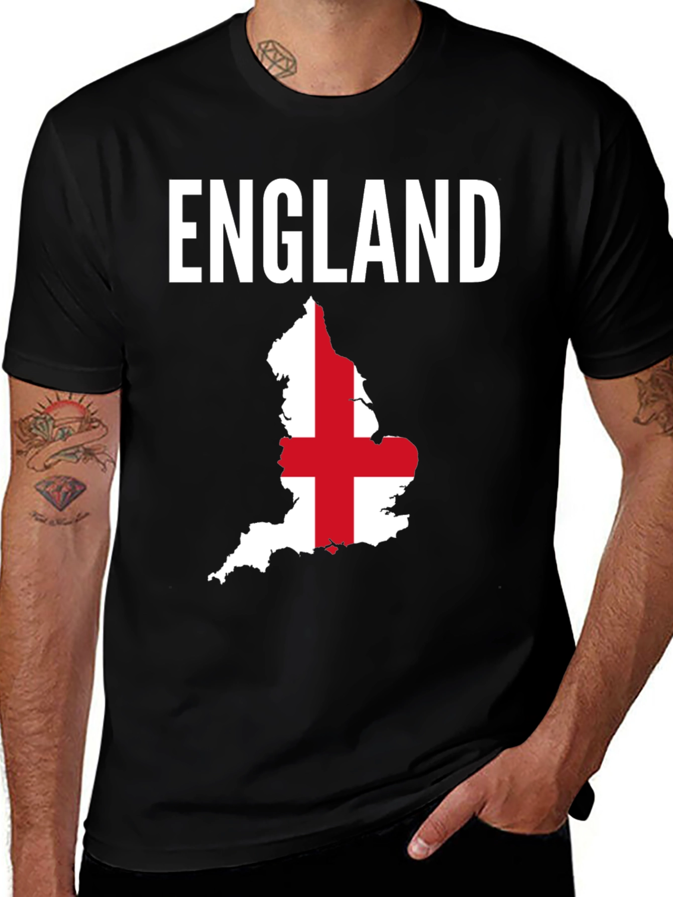 England Flag Map Graphic T-Shirt
