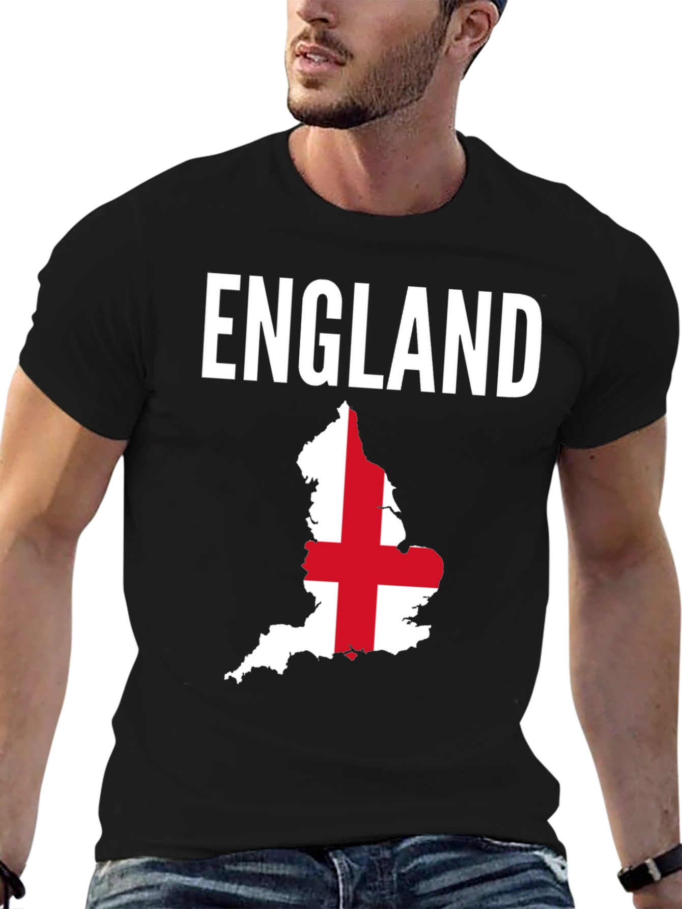 England Flag Map Graphic T-Shirt