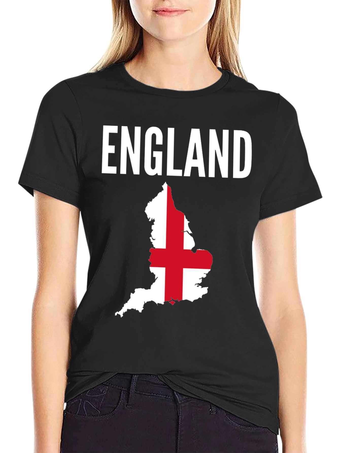 England Flag Map Graphic T-Shirt