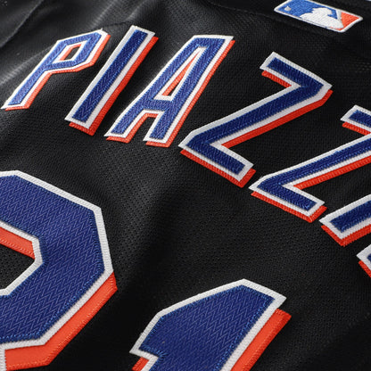Mike Piazza New York Mets Mitchell &amp;amp; Ness Big &amp;amp; Tall Cooperstown Mesh Batting Practice Jersey - Black