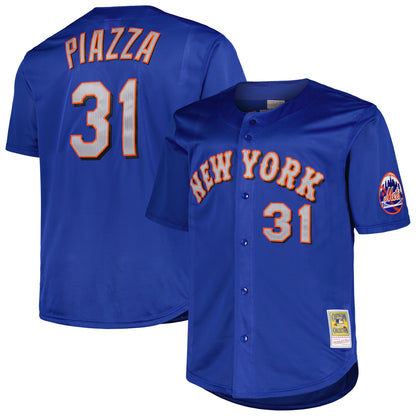 Mike Piazza New York Mets Mitchell &amp;amp; Ness Big &amp;amp; Tall Cooperstown Mesh Batting Practice Jersey - Royal