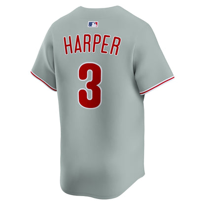 Bryce Harper Philadelphia Phillies Nike Road Limited Player Jersey - Gray