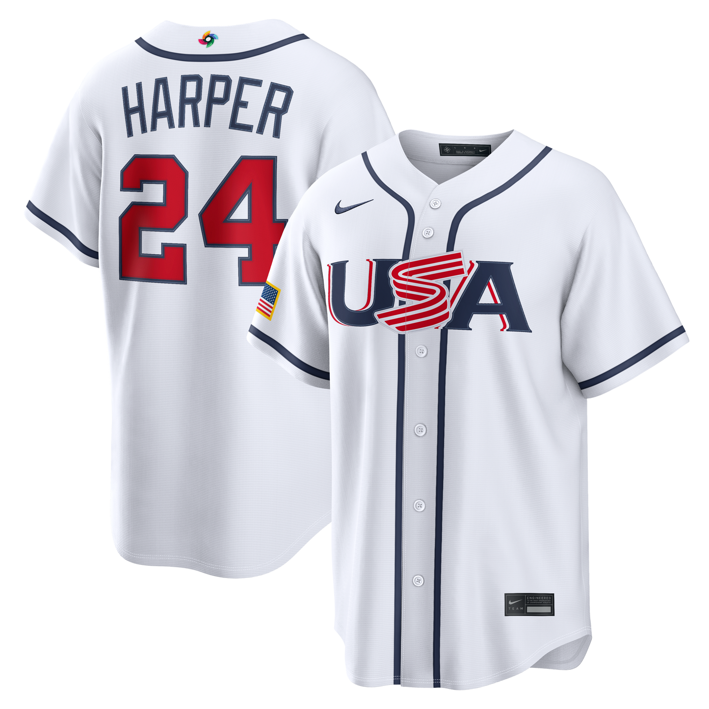 Bryce Harper USA Baseball Nike 2026 World Baseball Classic Home Stadium Jersey - White