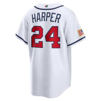Bryce Harper USA Baseball Nike 2026 World Baseball Classic Home Stadium Jersey - White