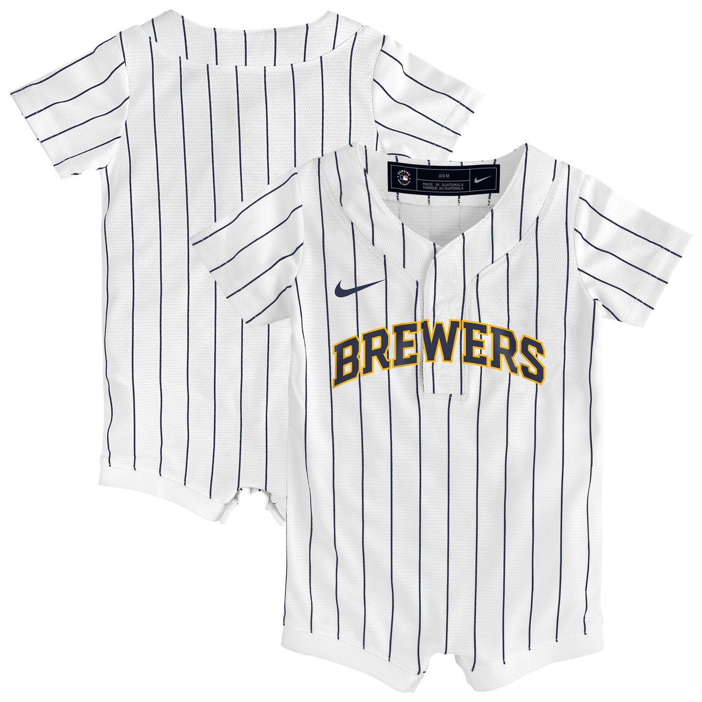 Milwaukee Brewers Nike Newborn &amp;amp; Infant Alternate Replica Romper Jersey - White