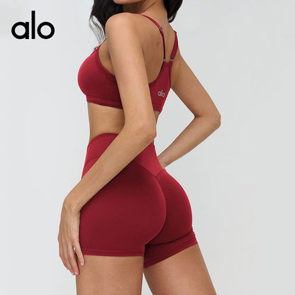 Alo Yoga Bare Sensation Yoga Bra - Hollowed-out Backless Underwear for Leisure, Fitness, Running and Sports
