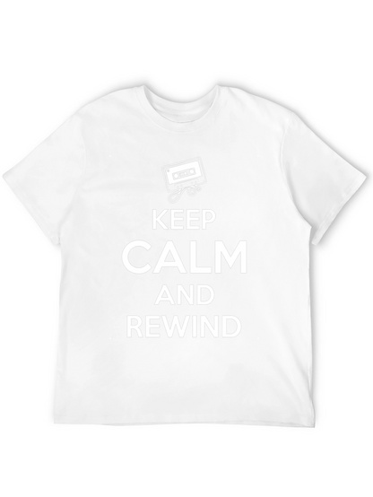 Keep Calm and Rewind Black T-Shirt