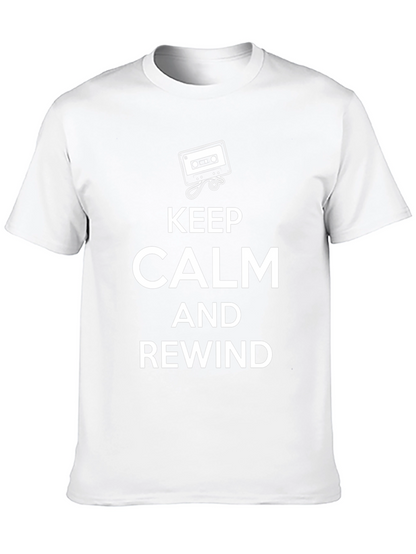 Keep Calm and Rewind Black T-Shirt