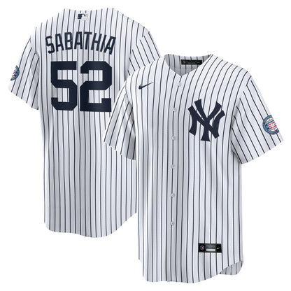 CC Sabathia New York Yankees Nike 2025 Baseball Hall of Fame Name &amp;amp; Number Retired Replica Jersey - White