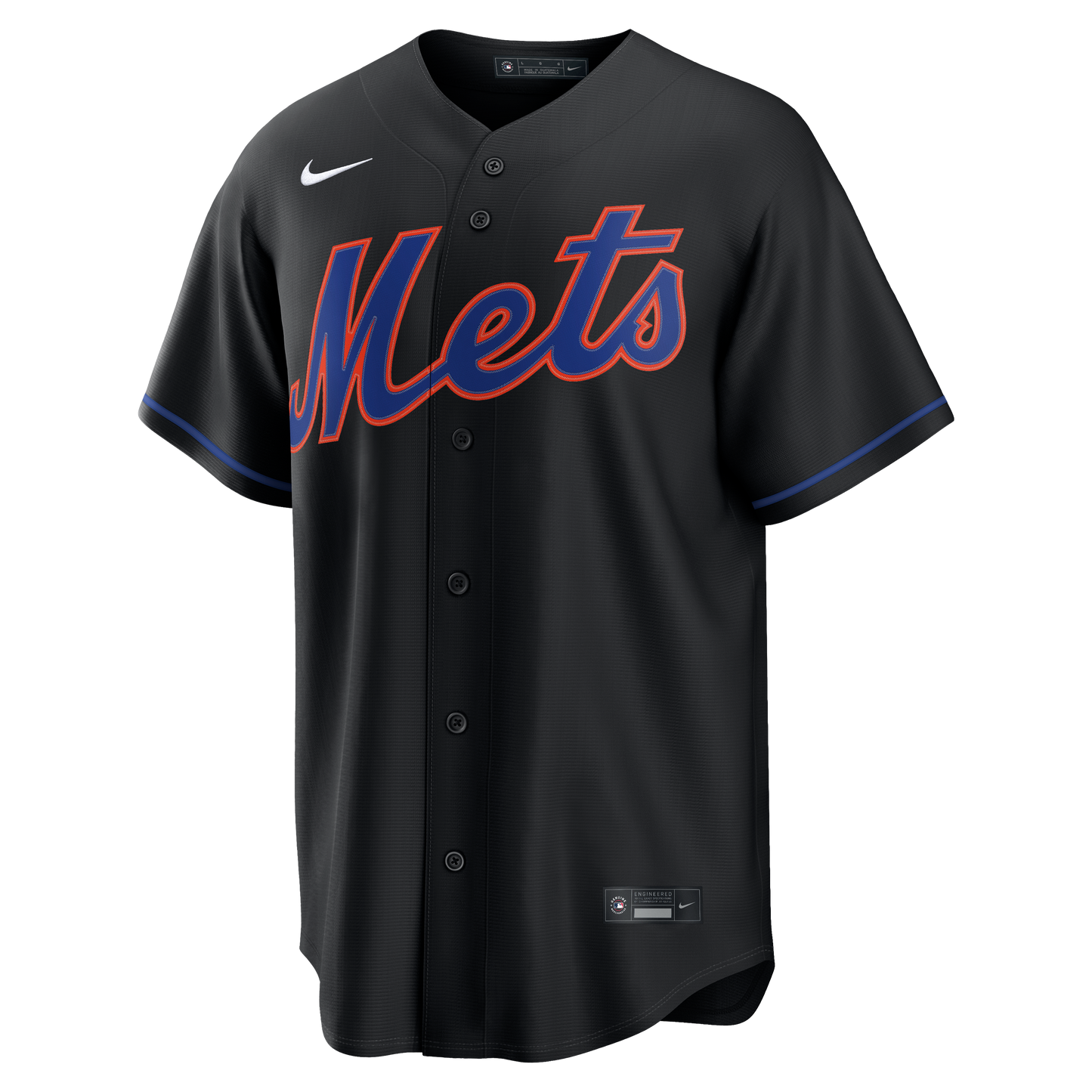 New York Mets Nike Alternate Replica Custom Jersey - Black