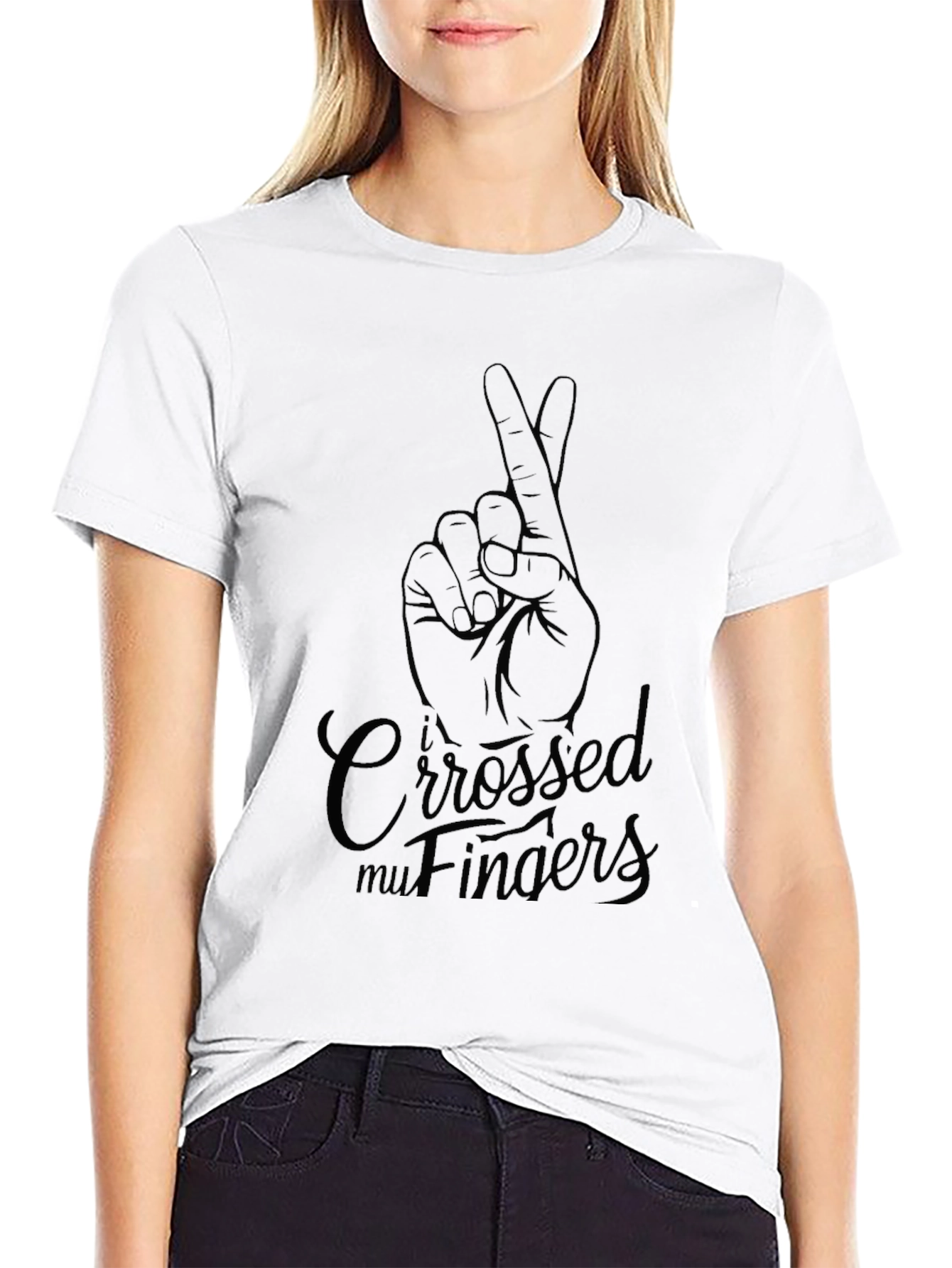Crossed Fingers Graphic T-Shirt - Lucky Charm Tee