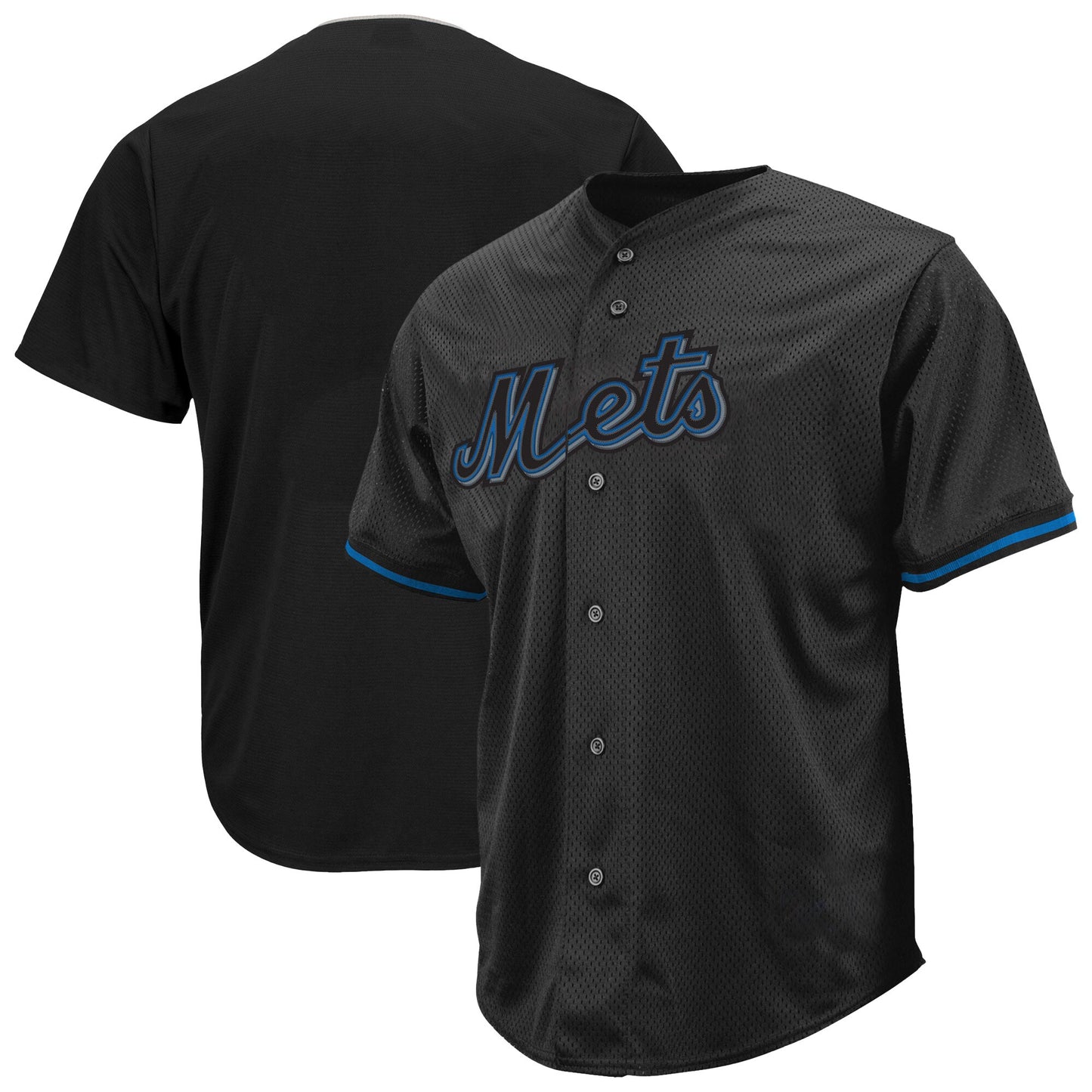 New York Mets Profile Big &amp;amp; Tall Pop Fashion Jersey - Black