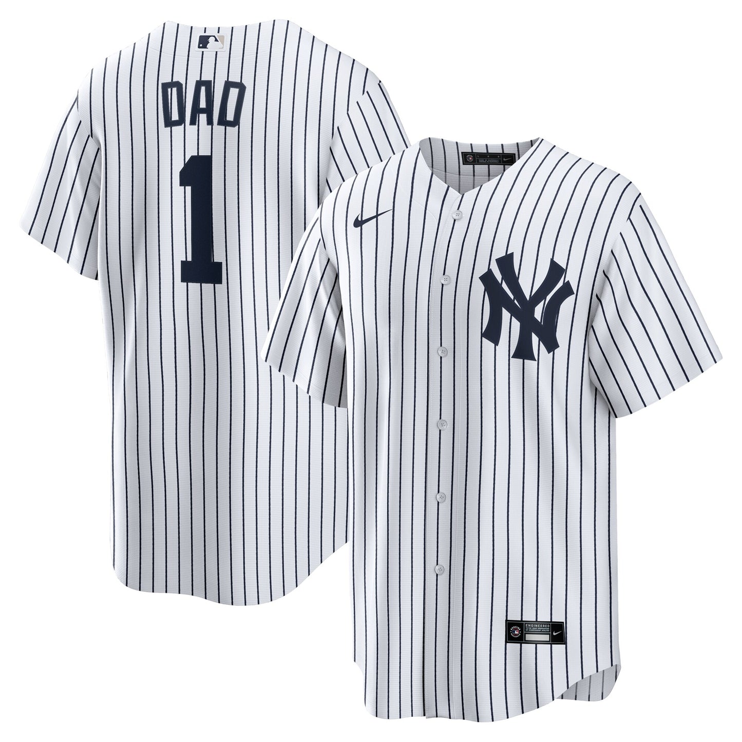 New York Yankees Nike #1 Dad Home Replica Jersey - White