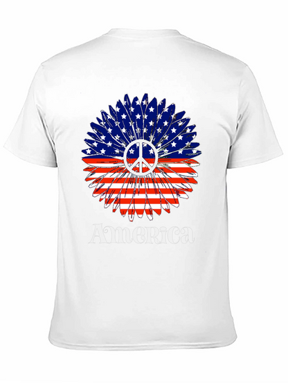 America Peace Sign Flower T-Shirt