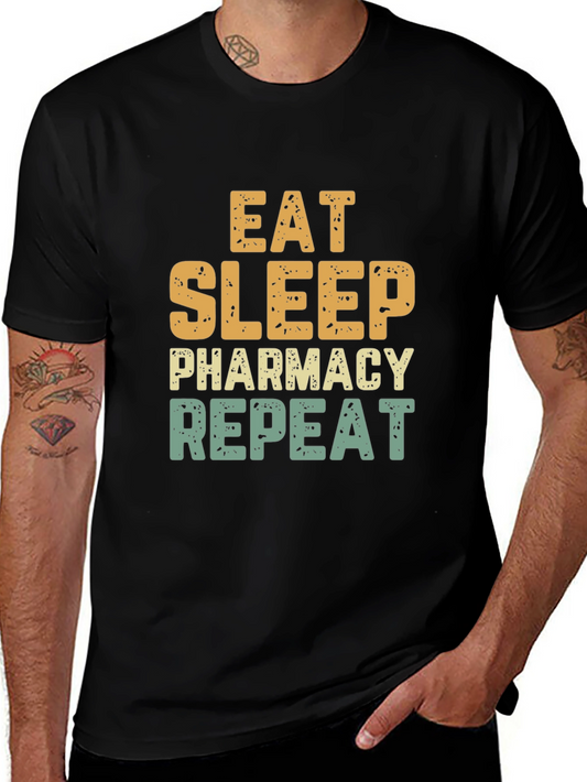 Eat Sleep Pharmacy Repeat Black Tee