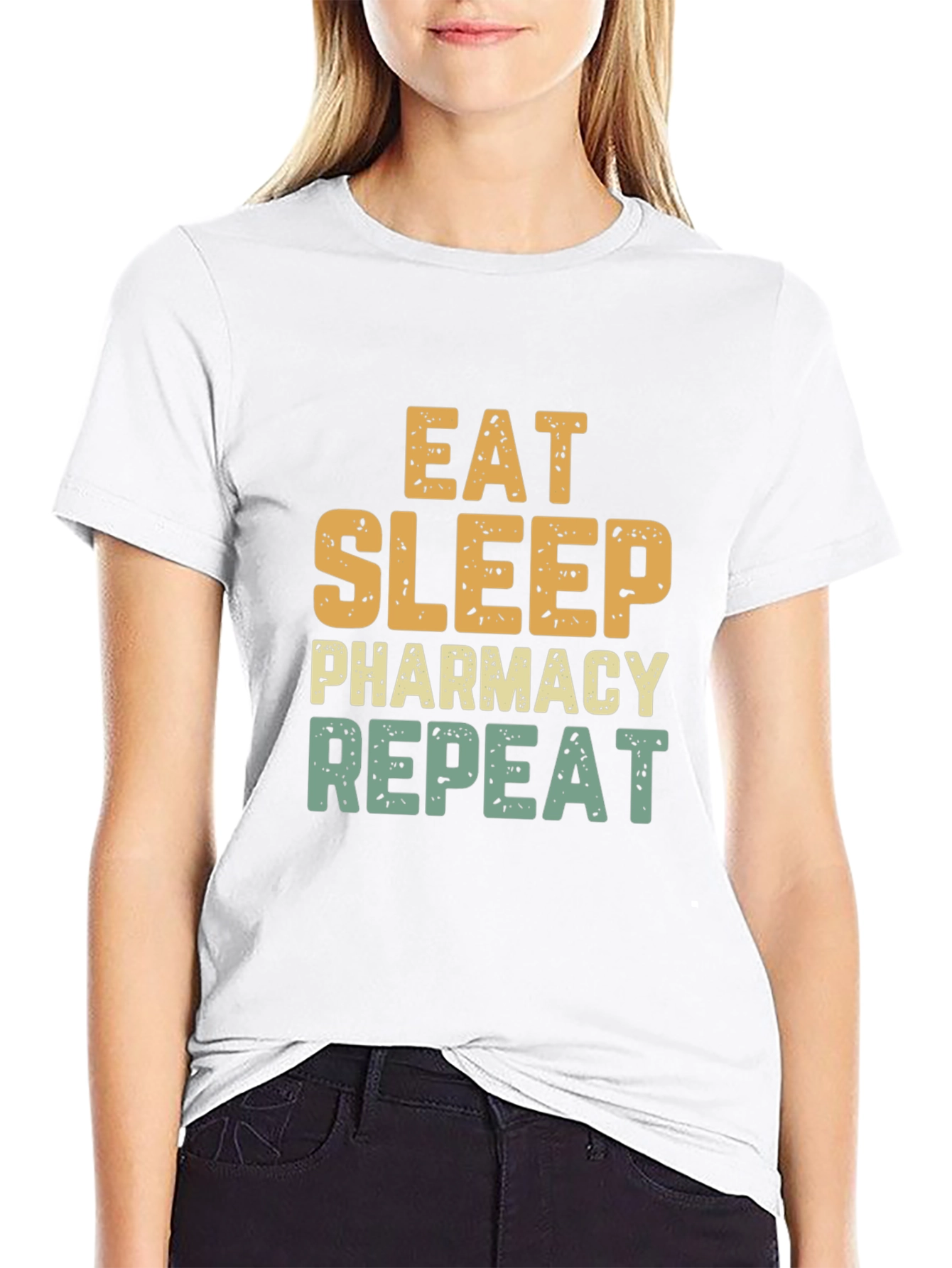 Eat Sleep Pharmacy Repeat Black Tee