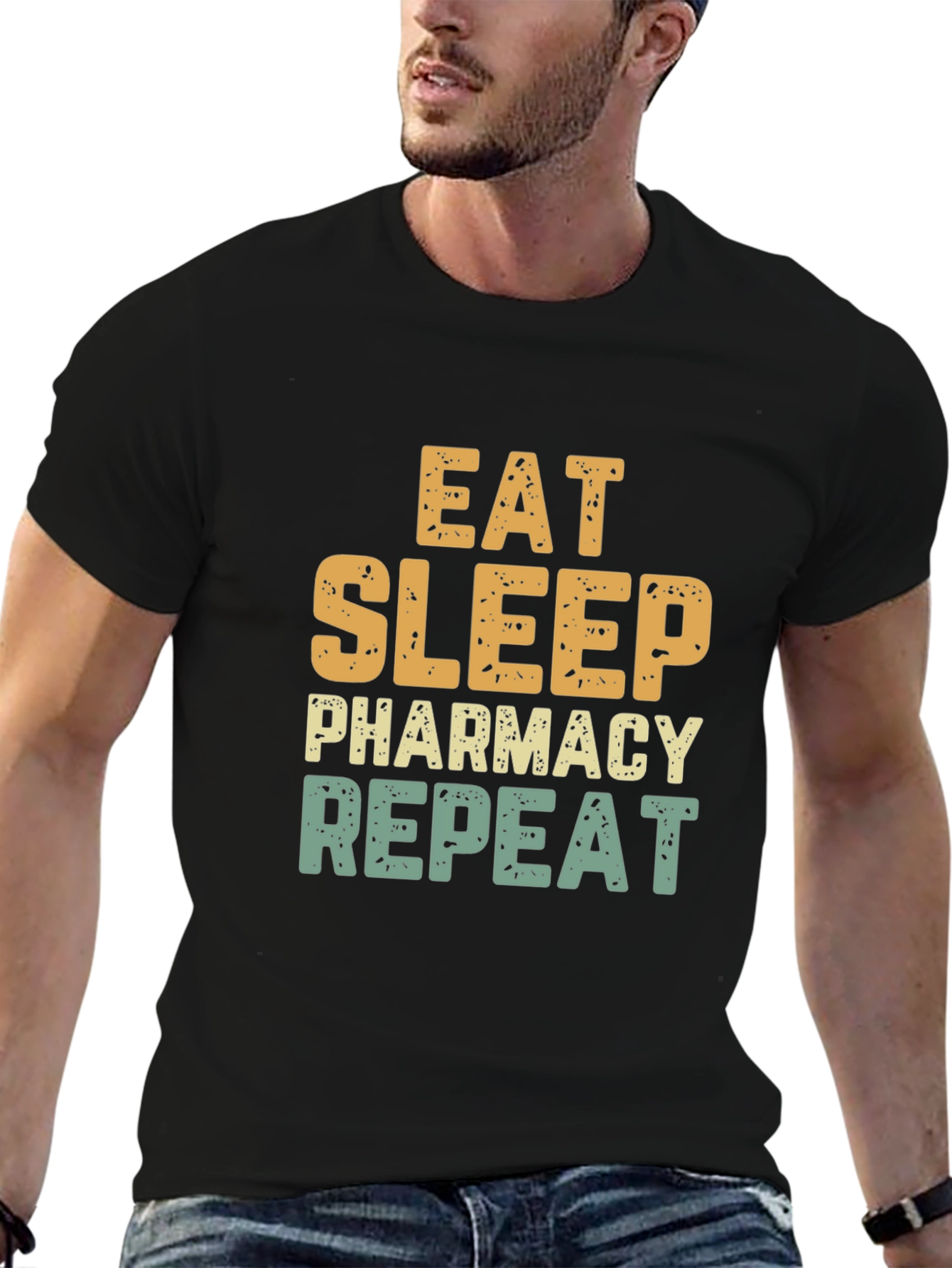 Eat Sleep Pharmacy Repeat Black Tee