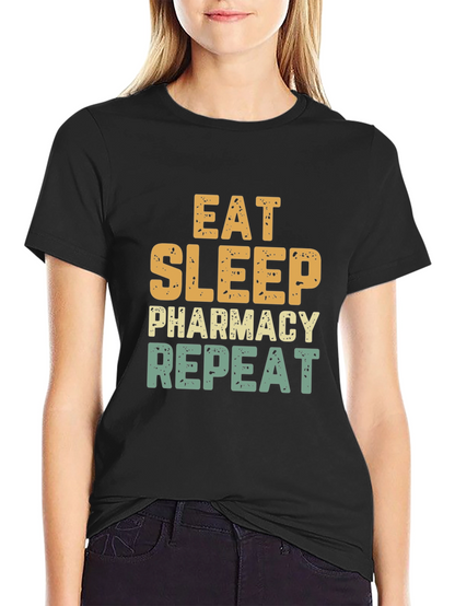 Eat Sleep Pharmacy Repeat Black Tee