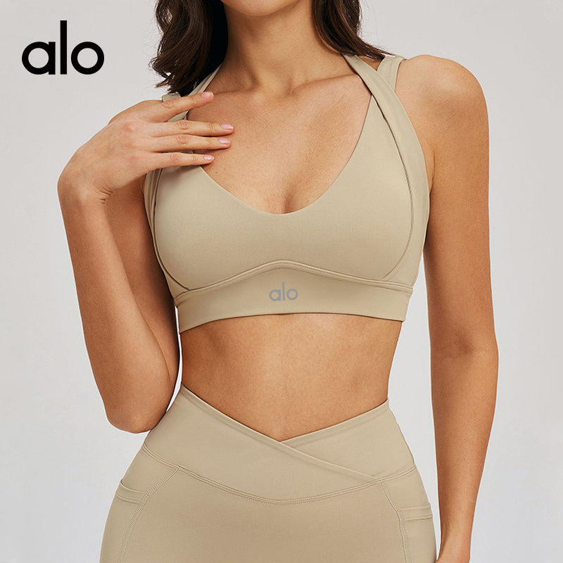 Aloyoga Bare Sensation Tightening Beauty Back Yoga Bra for Fitness and Exercise Underwear