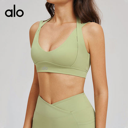 Aloyoga Bare Sensation Tightening Beauty Back Yoga Bra for Fitness and Exercise Underwear