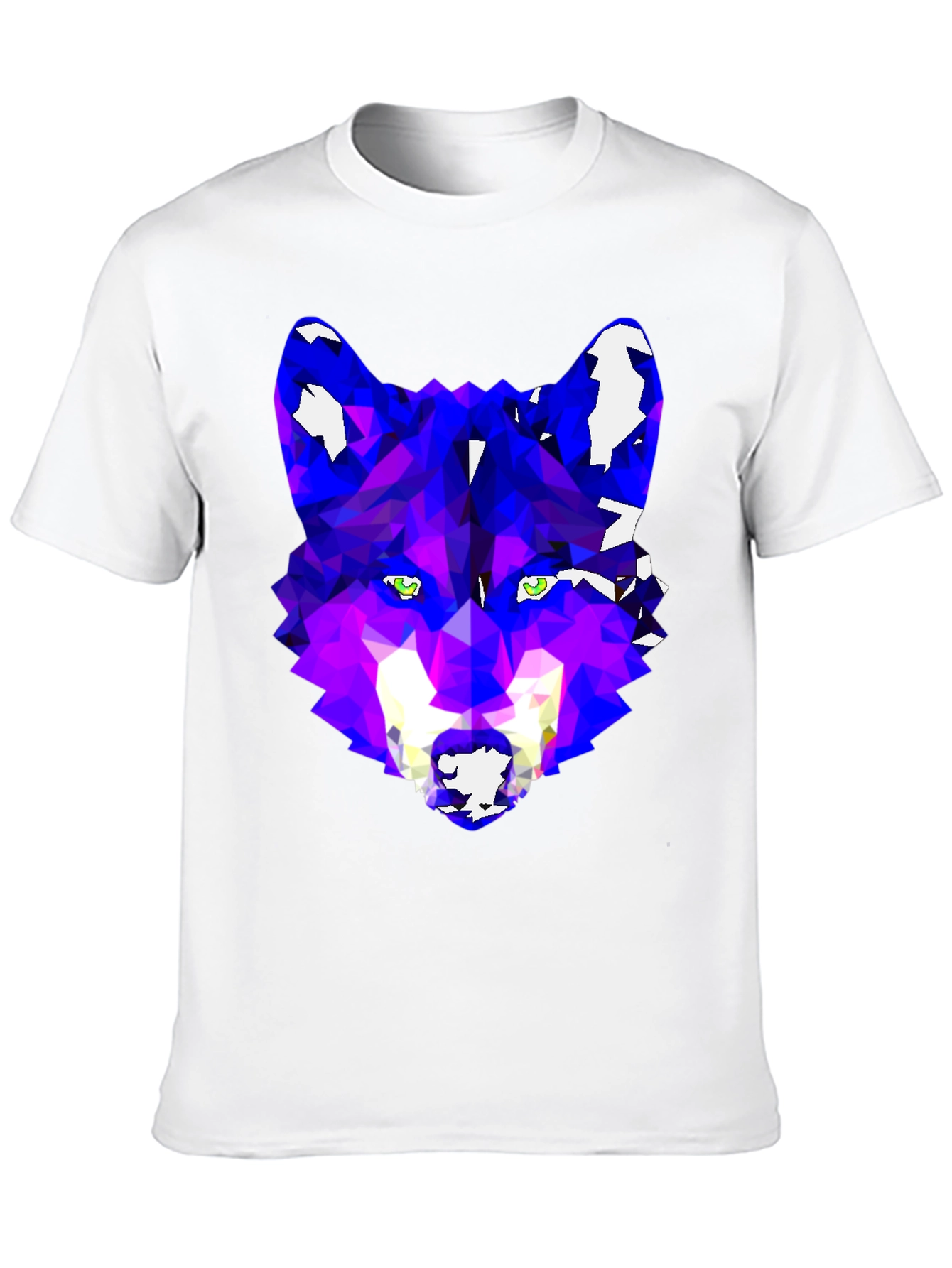 Geometric Wolf Graphic Tee - Modern Artistic Design