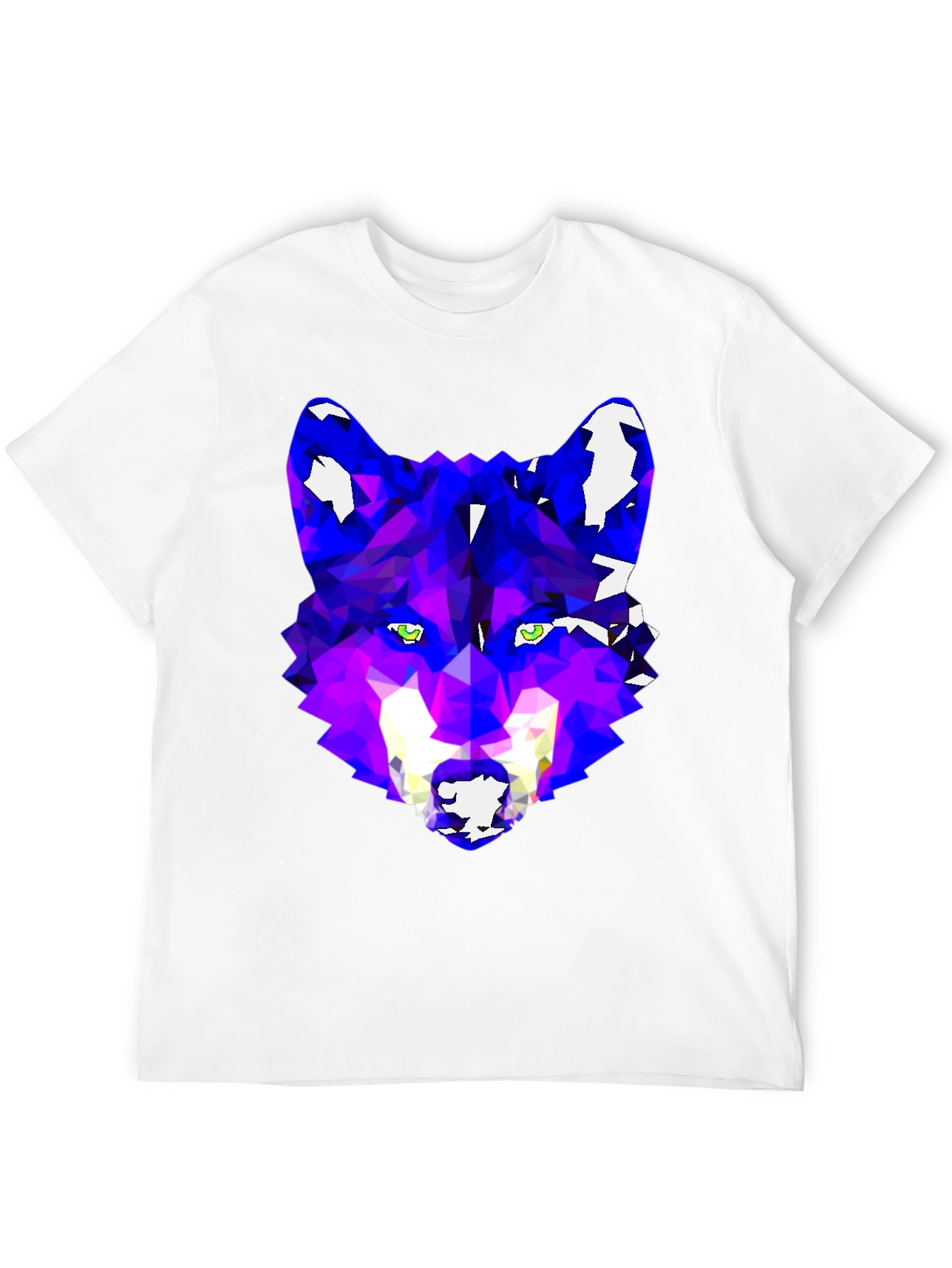 Geometric Wolf Graphic Tee - Modern Artistic Design