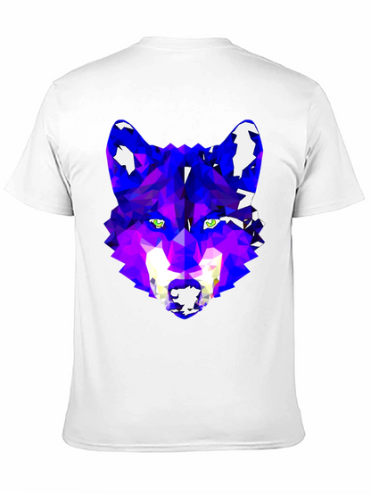 Geometric Wolf Graphic Tee - Modern Artistic Design