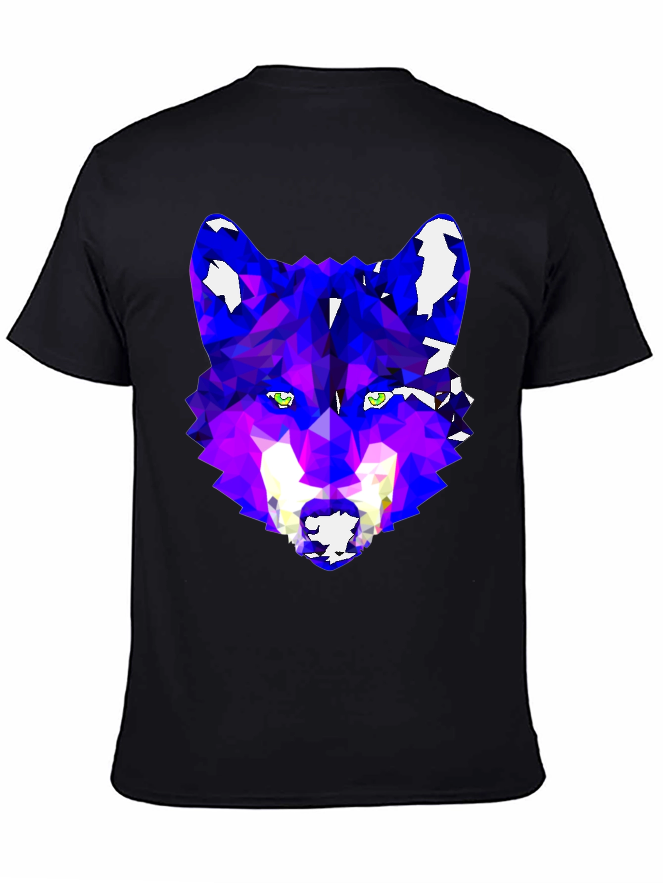 Geometric Wolf Graphic Tee - Modern Artistic Design