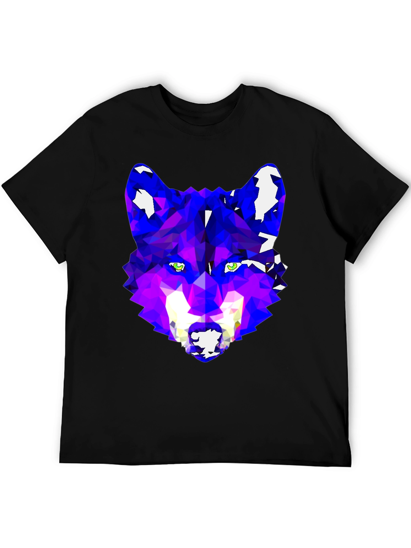 Geometric Wolf Graphic Tee - Modern Artistic Design