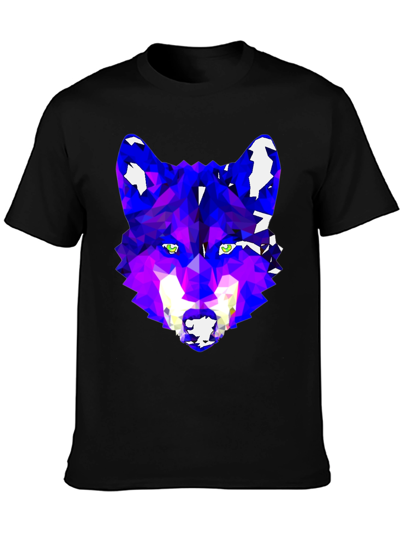 Geometric Wolf Graphic Tee - Modern Artistic Design