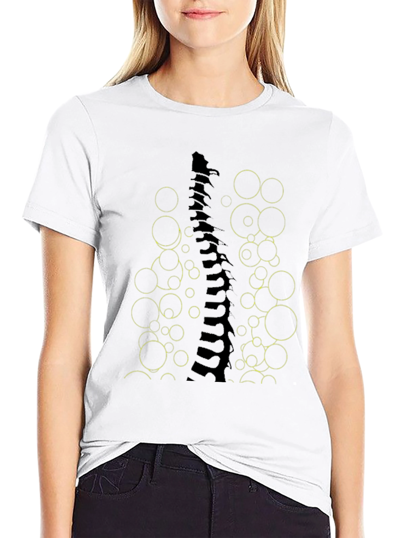 Abstract Spine Graphic Tee - Modern Art T-Shirt