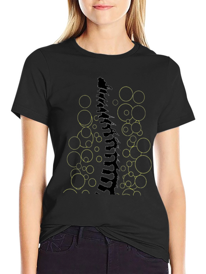 Abstract Spine Graphic Tee - Modern Art T-Shirt