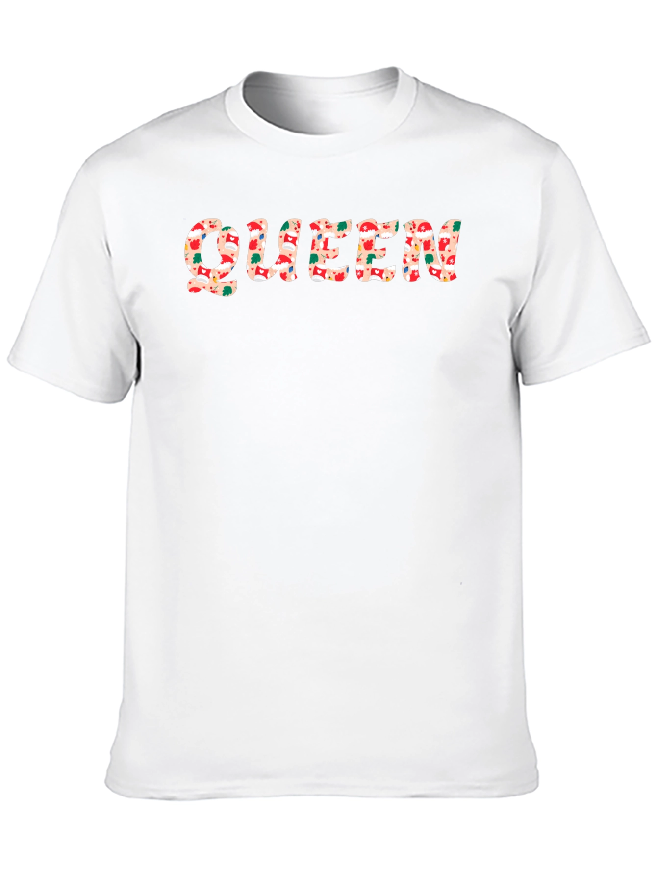 Queen Christmas Pattern Black T-Shirt