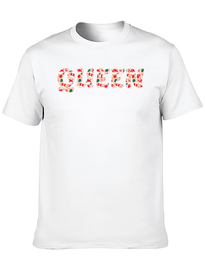 Queen Christmas Pattern Black T-Shirt