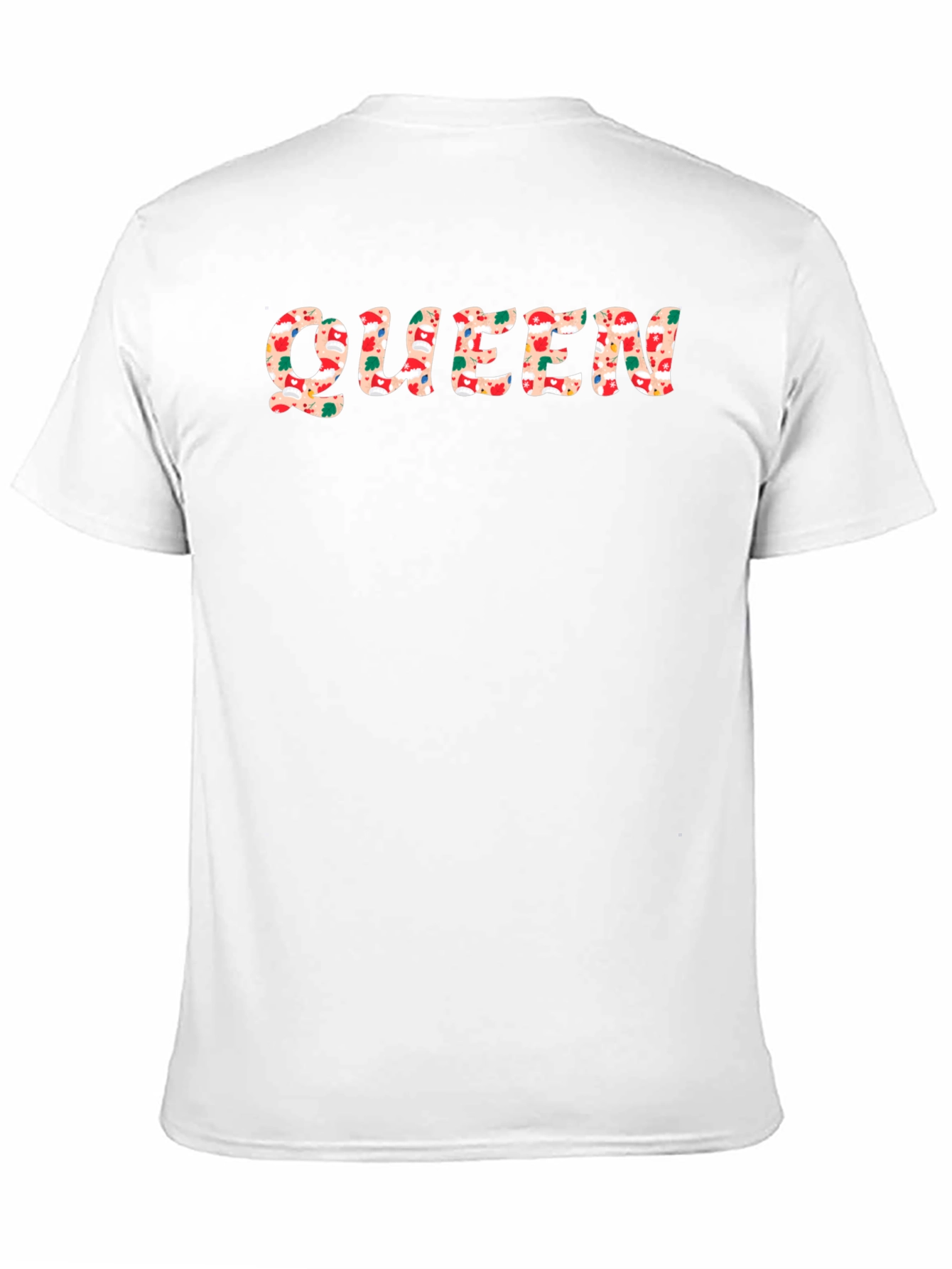 Queen Christmas Pattern Black T-Shirt
