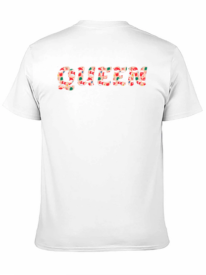 Queen Christmas Pattern Black T-Shirt