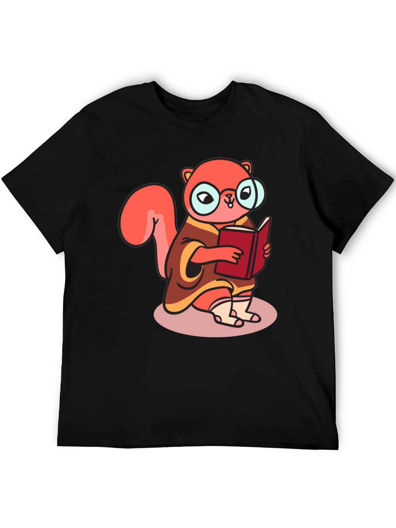 Bookish Squirrel Tee - Cartoon Animal Shirt