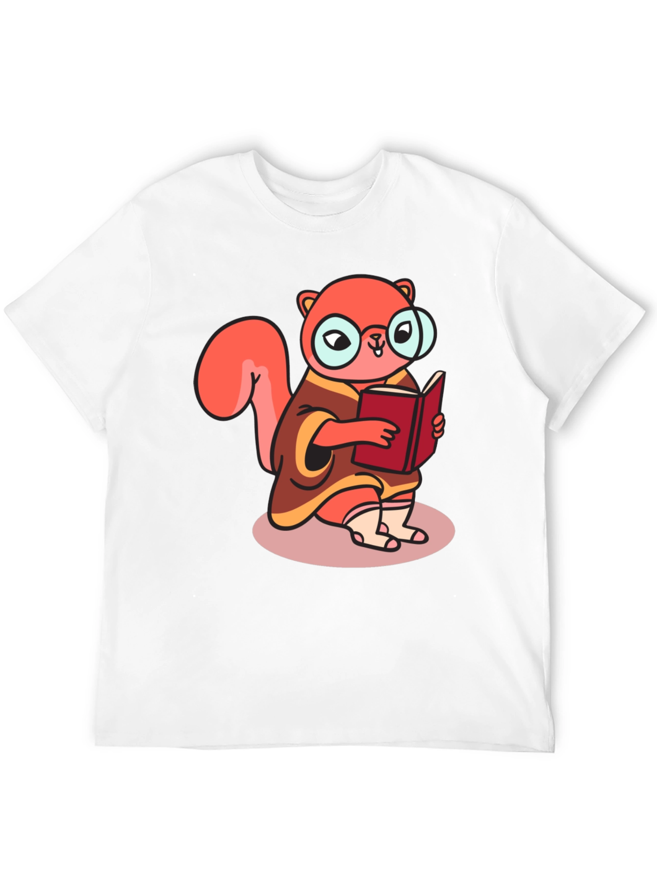 Bookish Squirrel Tee - Cartoon Animal Shirt