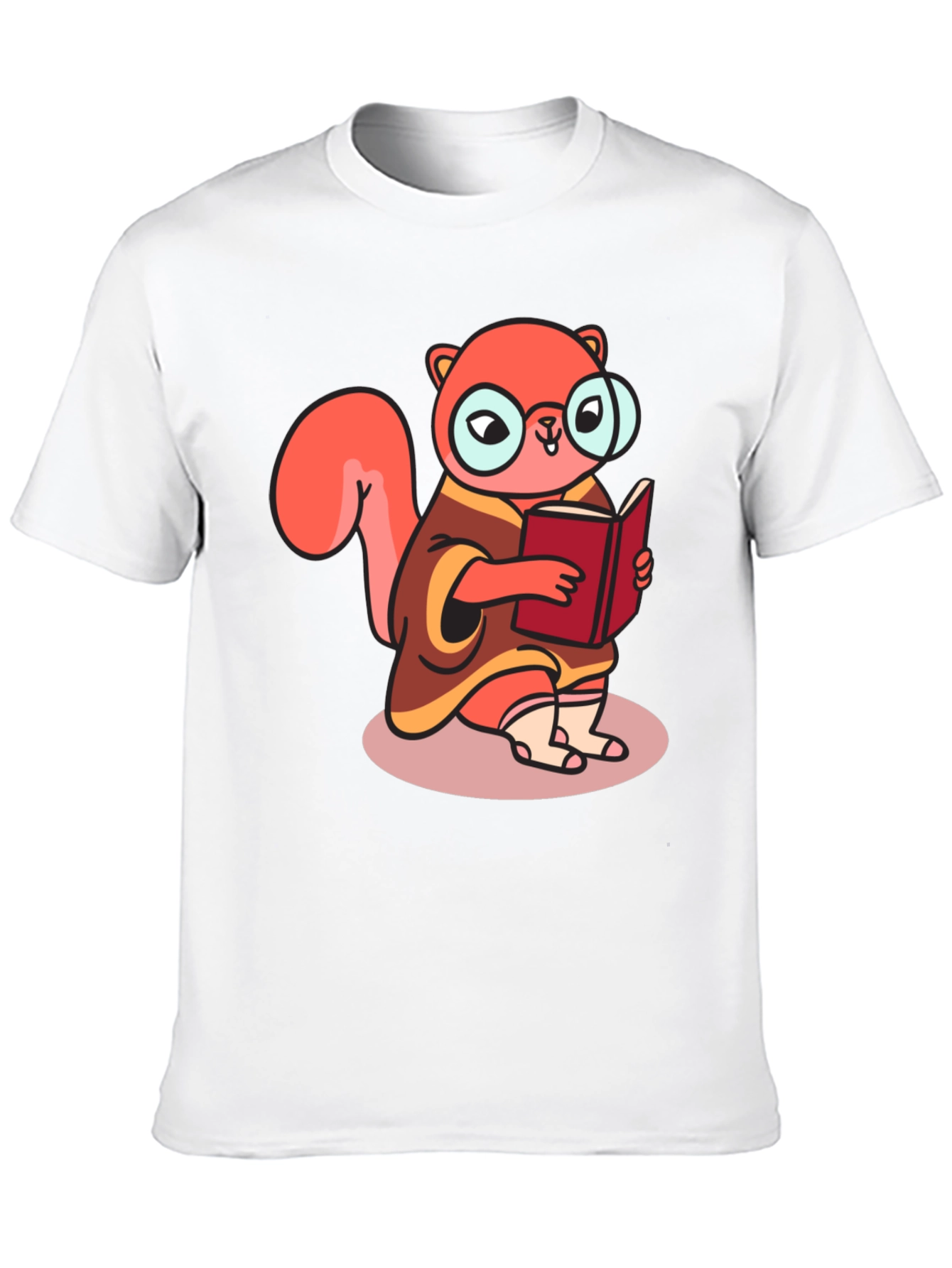 Bookish Squirrel Tee - Cartoon Animal Shirt