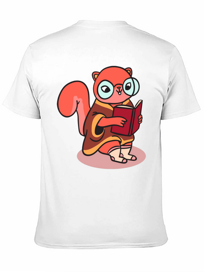 Bookish Squirrel Tee - Cartoon Animal Shirt
