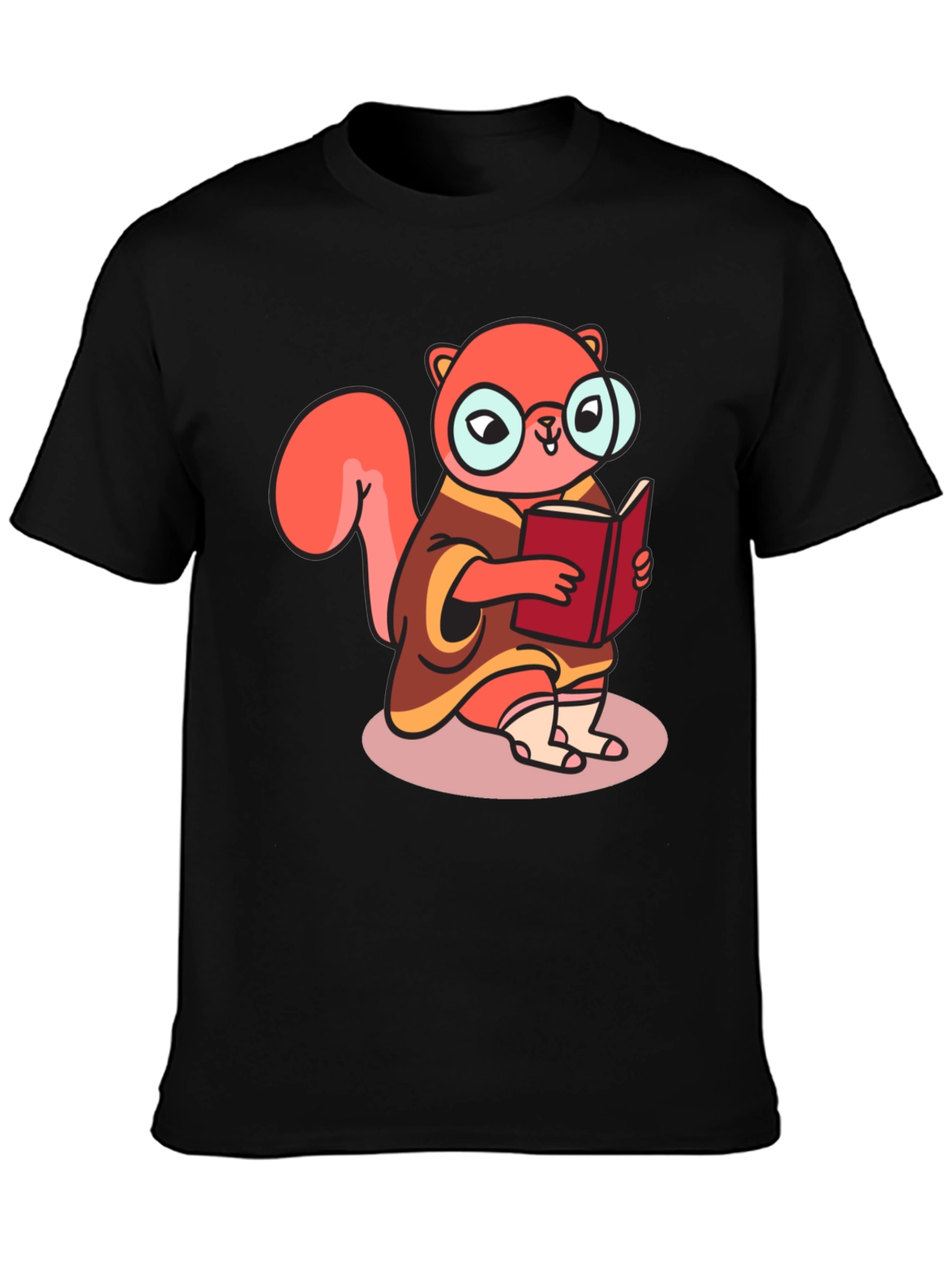 Bookish Squirrel Tee - Cartoon Animal Shirt
