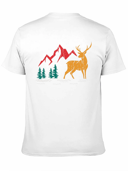 Mountain Deer Graphic Tee - Black