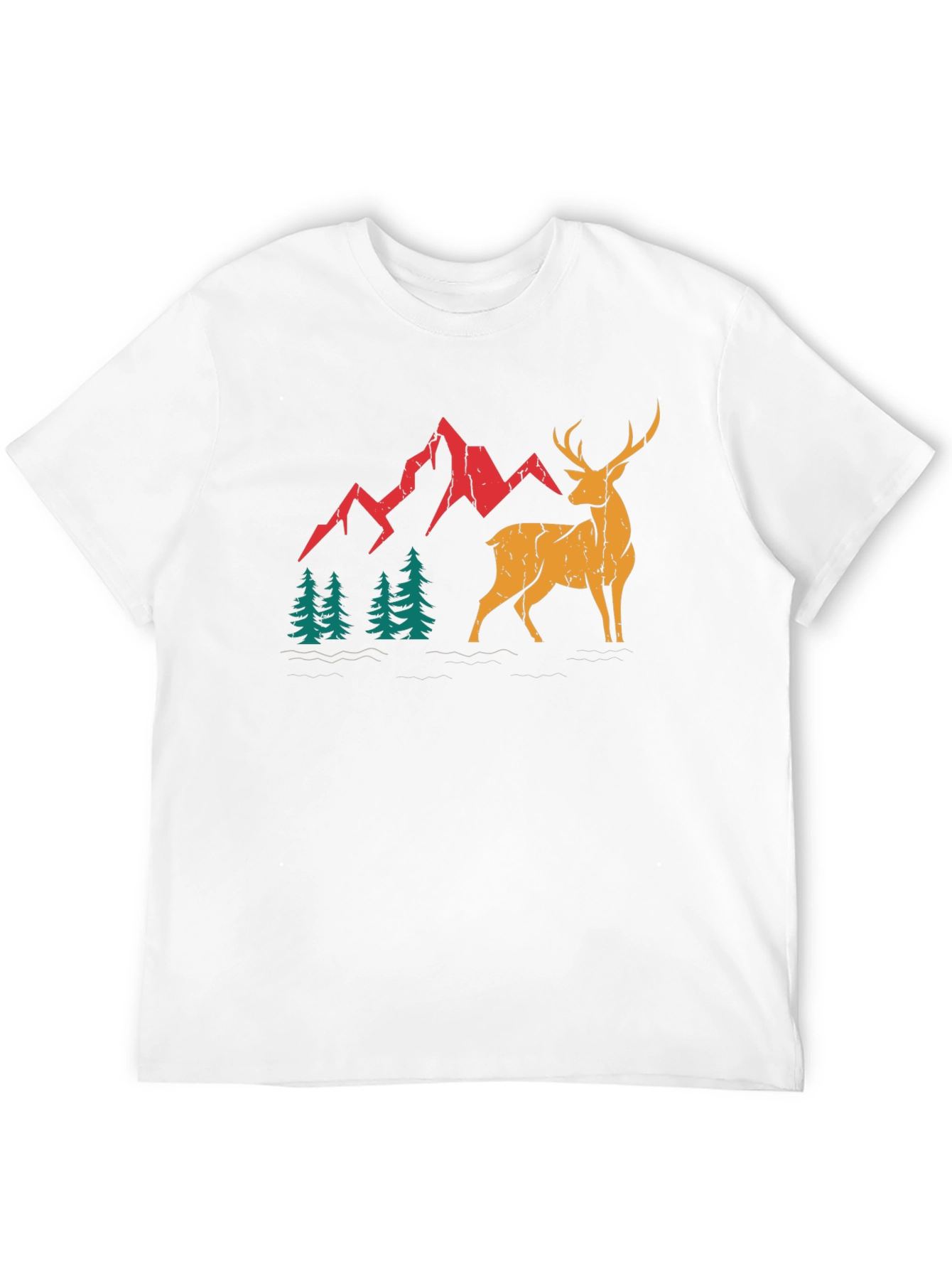 Mountain Deer Graphic Tee - Black