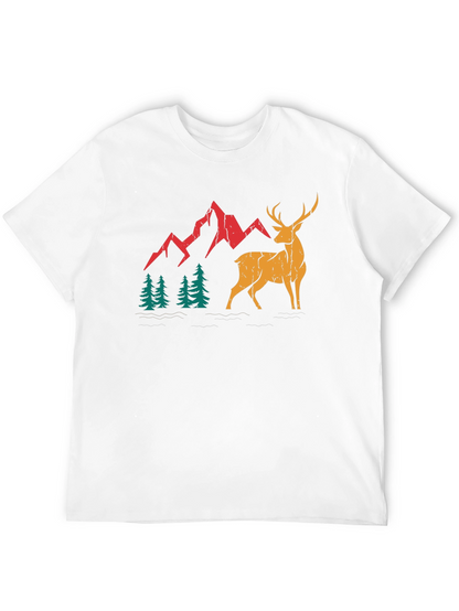 Mountain Deer Graphic Tee - Black